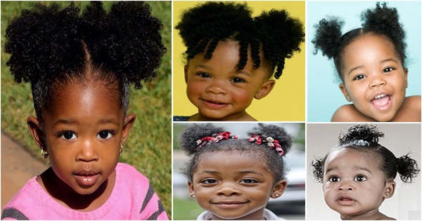 Afro Puffs And Double Buns Hairstyles For Little Black Girls