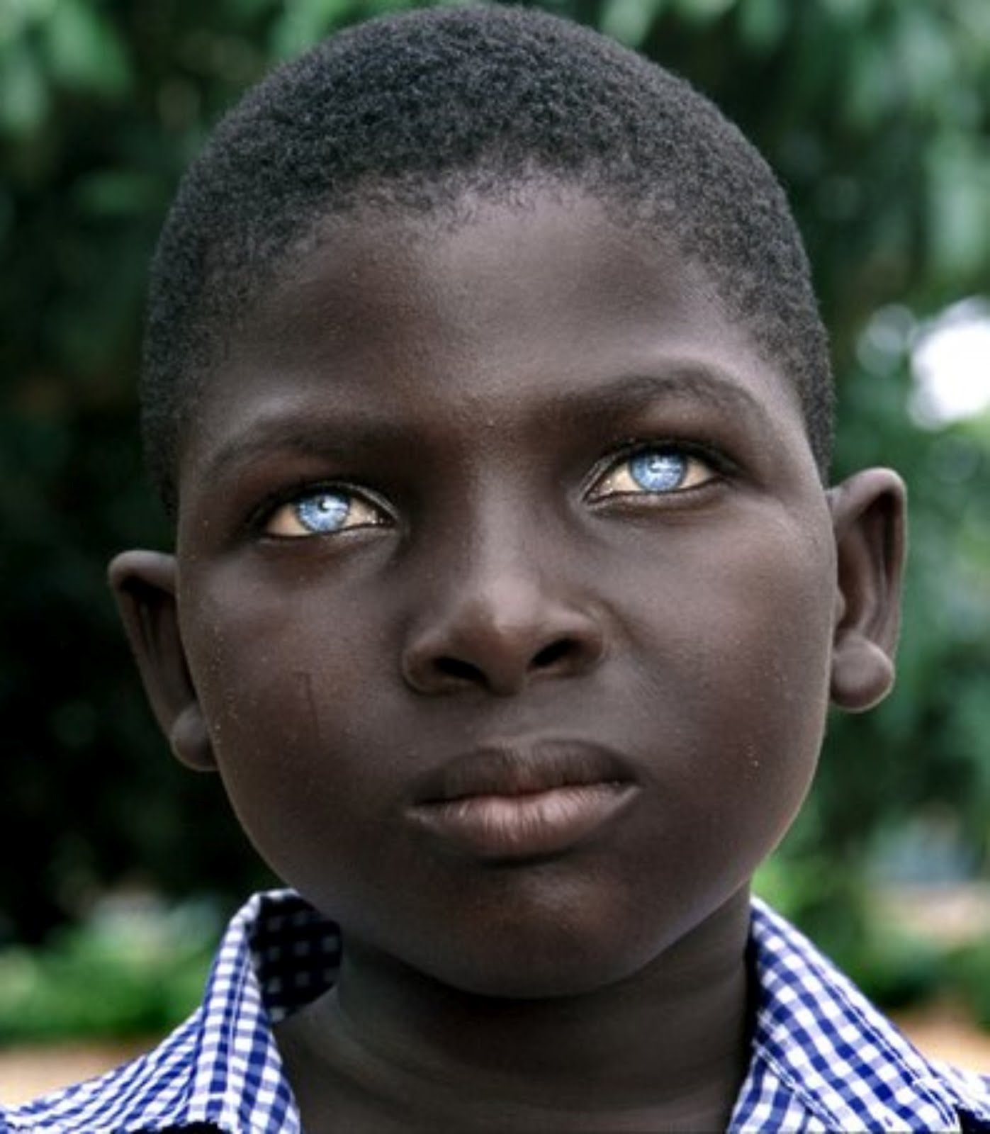 African Boy Blue Eyes