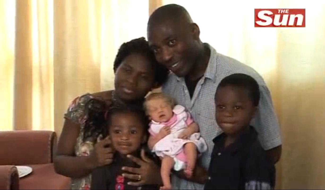 Birth to white baby nigerian couple gives 
