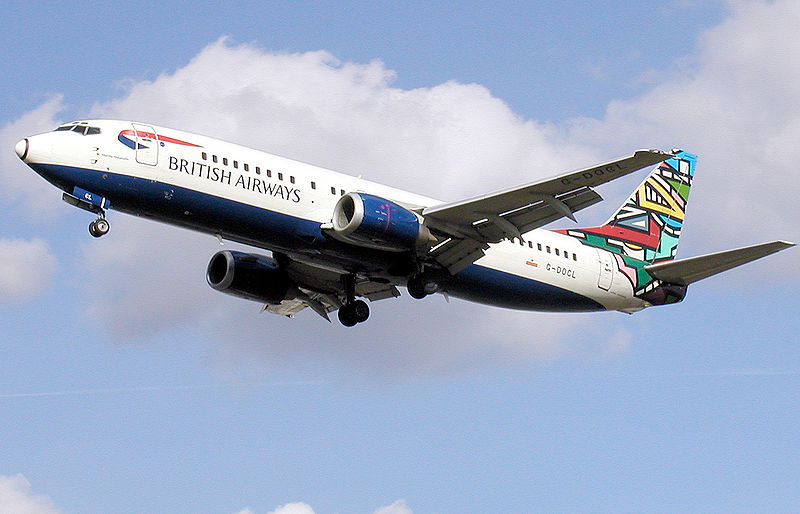 British Airways tail-colour scheme “Ndebele” on a Boeing 737-400