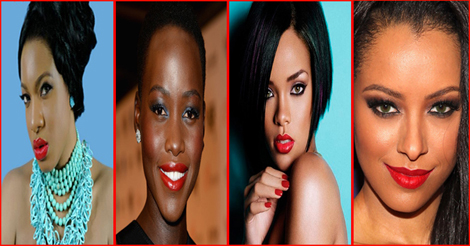 Beautiful black women with red lipstick 2