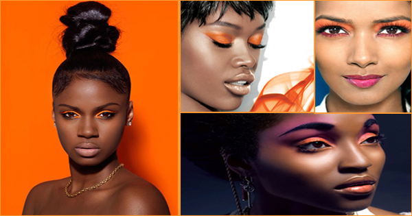 maquillage orange femme noire et métisse