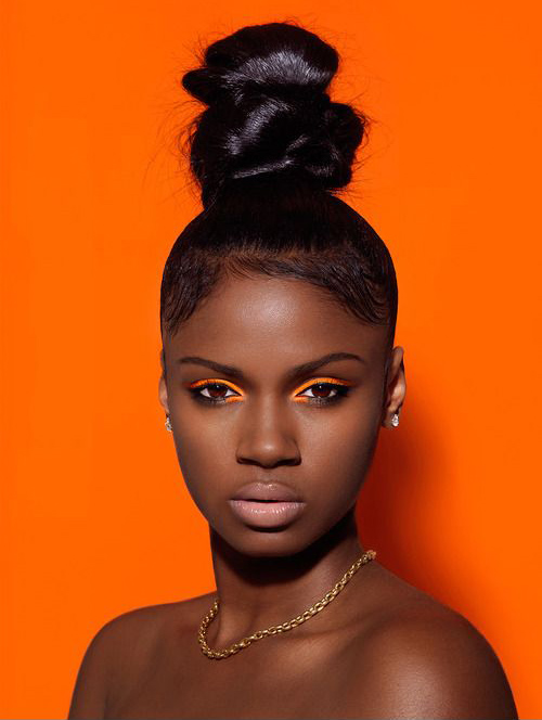 maquillage orange peau noire