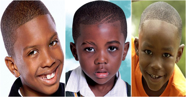 Short Buzzcut or Bald hairstyles for Little Black Boys 