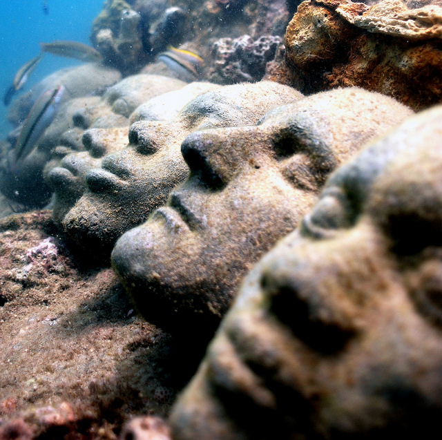 underwater statues of slaves