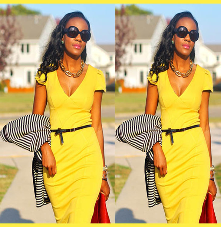 Yellow fashion trend: black women in ...