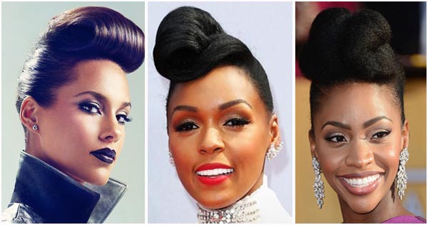 Pompadour hairstyle for black women 