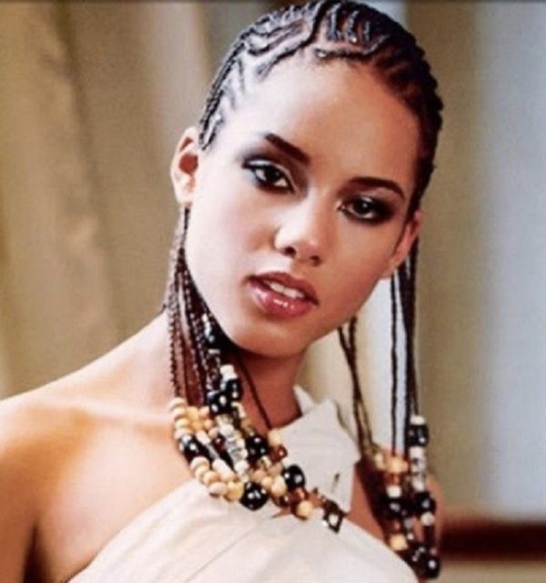 Memorable hairstyle Fulani braids by singer Alicia Keys