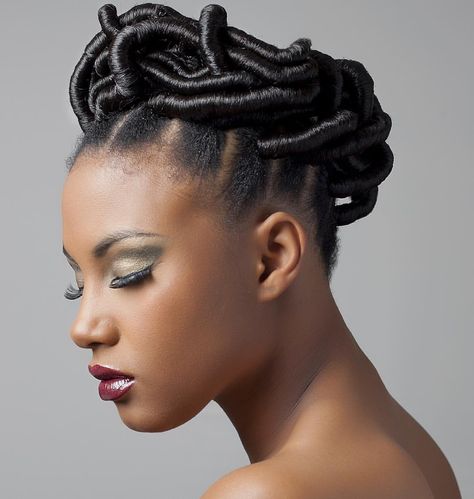 African Hair Threading/Ghana Plaits • Beautifully Curled